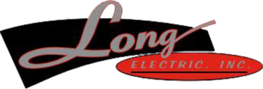 Logo with the word "Long" in cursive on a black arc and "ELECTRIC, INC." in a red oval.