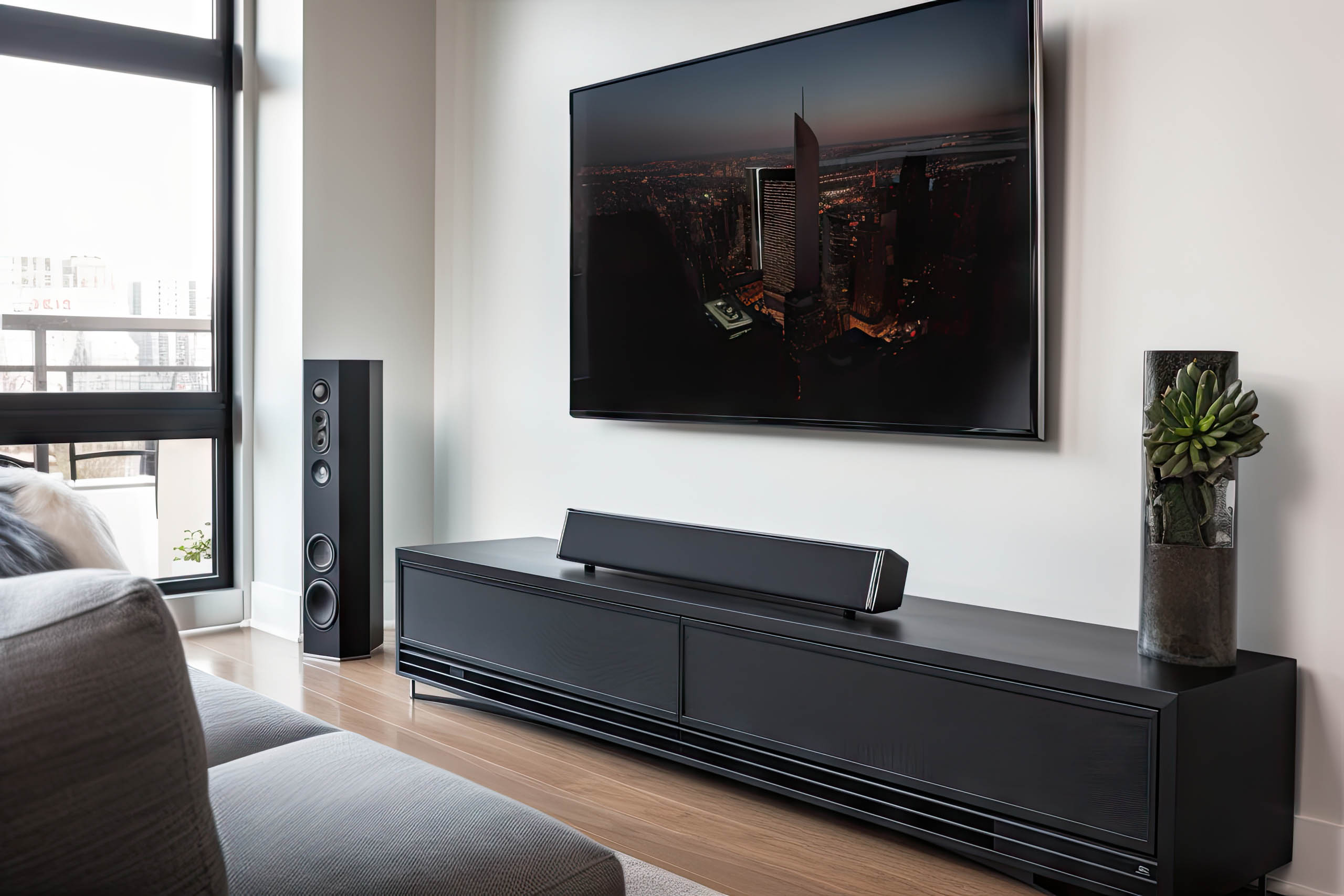 home entertainment system featuring sleek, modern design and advanced technology.