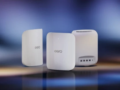 3 eero wifi devices on display for home network configuration